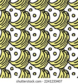 Seamless banana pattern. Doodle banana background