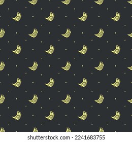 Seamless banana pattern. Doodle banana background