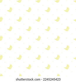 Seamless banana pattern. Doodle banana background