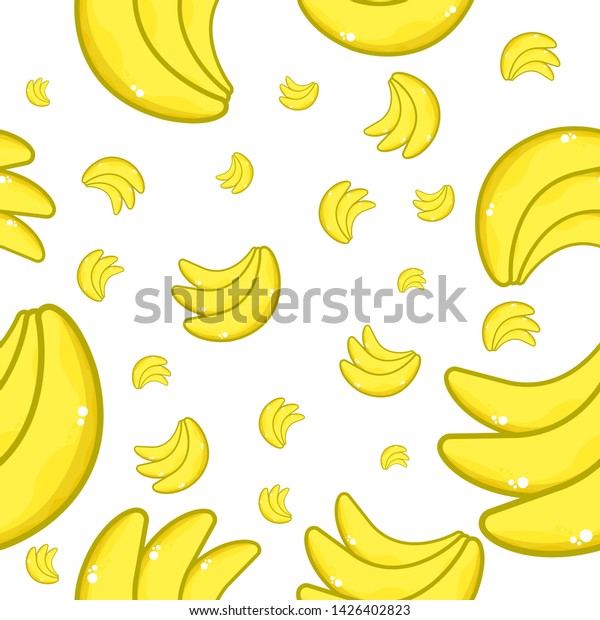 Seamless Banana Pattern Dotted White Background Stock Vector Royalty Free 1426402823