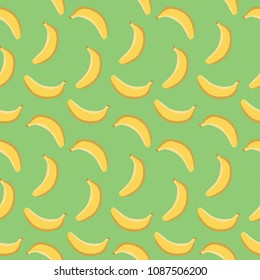 Seamless banana pattern on pink background