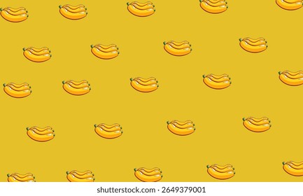 Padrão de banana sem emenda no fundo amarelo