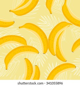 Seamless banana pattern . Vector background