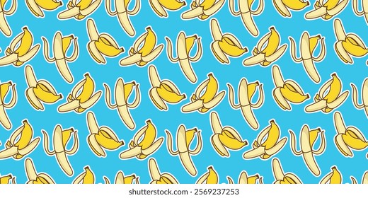 Seamless banana pattern vector. Seamless banana pattern symbol. Wallpaper. Empty space for text. Copy space.