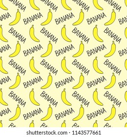 Seamless banana, simple art