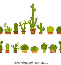 seamless band of cacti