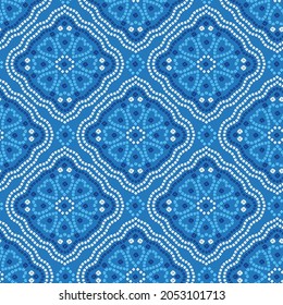 seamless bandana pattern on blue background