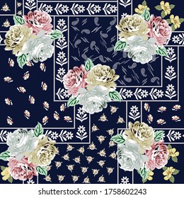 nahtlose Bandana-Muster auf mariniertem Hintergrund