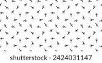 Seamless banner with black bird footprints