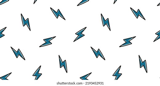 Seamless banner with blue lightning bolts