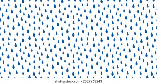 Seamless banner with blue raindrops