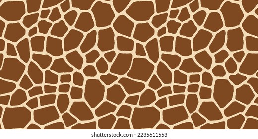 Seamless banner with brown giraffe spots