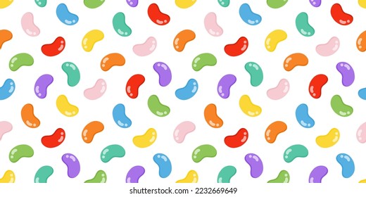 Seamless banner with colorful jelly beans