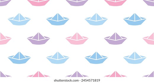 Seamless banner with colorful paper boats
