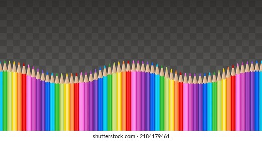 seamless banner with colorful pencils. back to school border