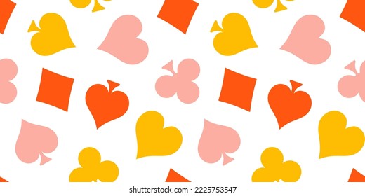 Seamless banner with colorful playing card sign