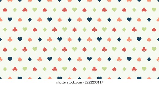 Seamless banner with colorful playing cards symbols