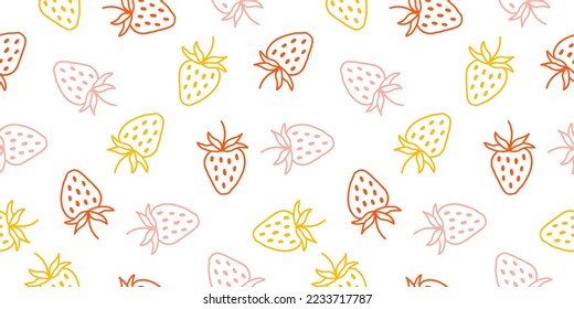 Seamless banner with colorful strawberry