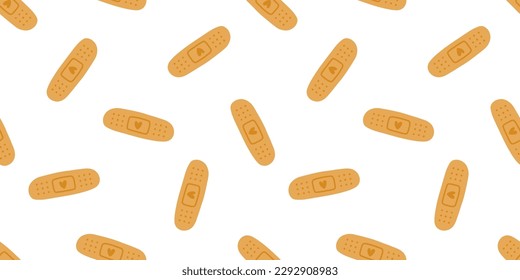 Seamless banner with cute bandages