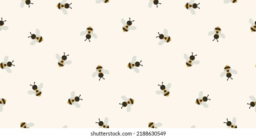 Seamless banner with cute bumble bees.