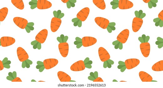 Seamless banner with cute carrots.