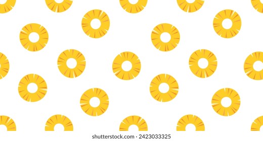 Seamless banner with cute pineapple slices