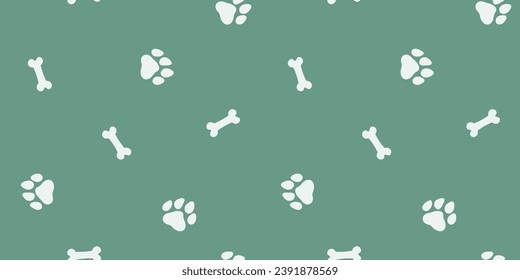 Seamless banner with dog paws and treat bones