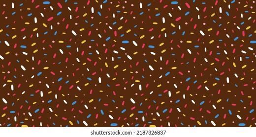 Seamless banner with donut glaze and sprinkles