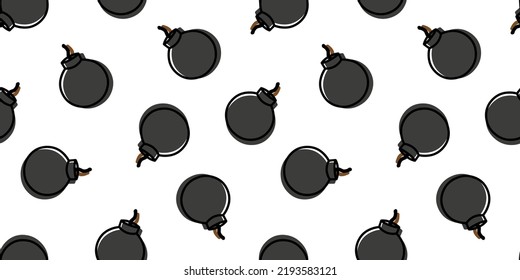 Seamless banner with doodle bombs