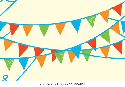 Seamless banner with flags for kids