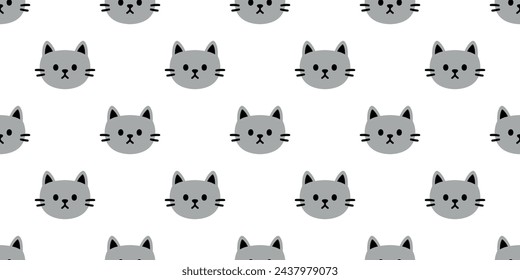 Seamless banner with grey cat heads