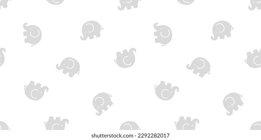 Seamless banner with grey elephants