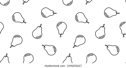 Seamless banner with hand drawn pears