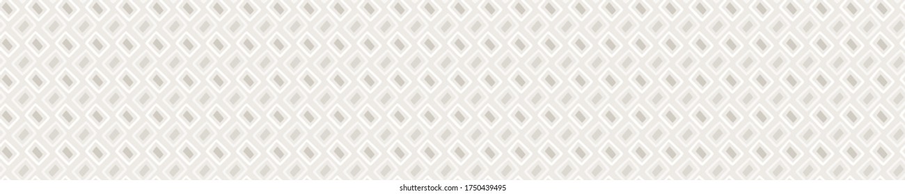 Seamless banner pattern. Neutral cream stripe border background. Elegant minimal off white beige linen texture. Stylish line ribbon trim edge.