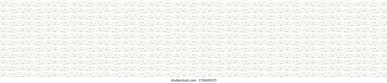 Seamless banner pattern. Neutral cream stripe border background. Elegant minimal off white beige linen texture. Stylish line ribbon trim edge.