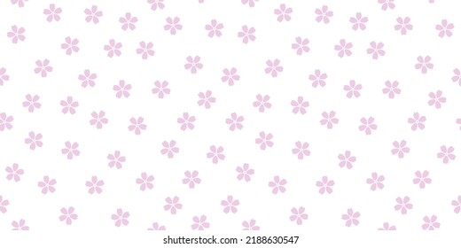 Seamless banner with pink sakura flowers.