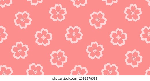 Seamless banner with pink Sakura flowers