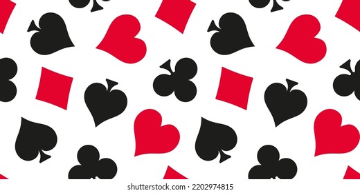 Seamless banner with playing cards suit