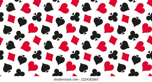 Nahtlose Banner mit Symbolen für rote und schwarze Spielkarten