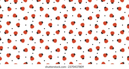 Seamless banner with red ladybugs