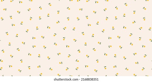 Seamless banner with tiny yellow flowers