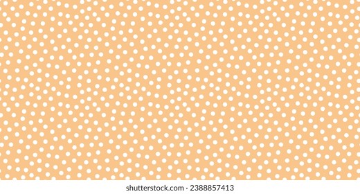Seamless banner with white dots and orange background