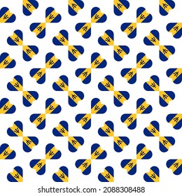 seamless barbados flag heart pattern. vector illustration. print, book cover, wrapping paper, decoration, banner and etc	