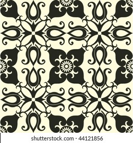 seamless baroque background, vector illustration