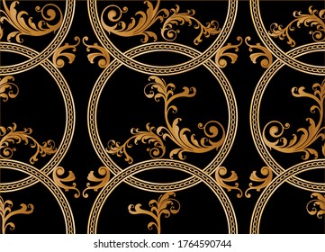 Seamless Baroque Chain Pattern. Vector design for Fashion Prints and Backgrounds.