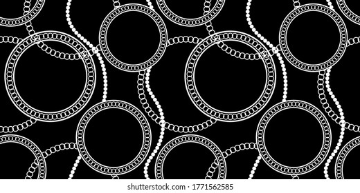 Seamless Baroque Chains  Pattern.Vector design for Fashion Prints and Backgrounds.