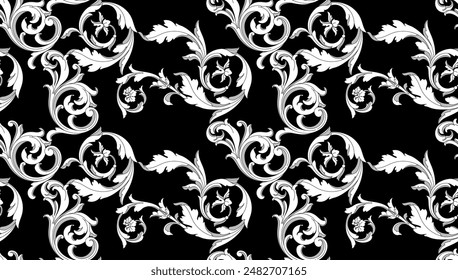 Seamless baroque and damask pattern. Tribal pattern design.
