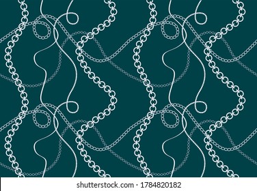 Seamless Baroque Motif with Chains Pattern.Vector design for Fashion Prints and Backgrounds.