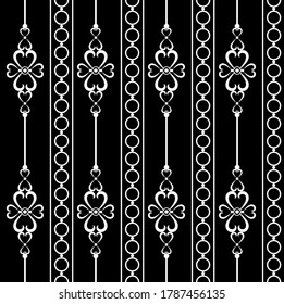 Seamless Baroque Motif with Chains Pattern.Vector design for Fashion Prints and Backgrounds.
