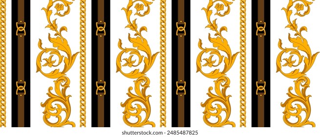 Seamless baroque pattern. Textile print pattern.